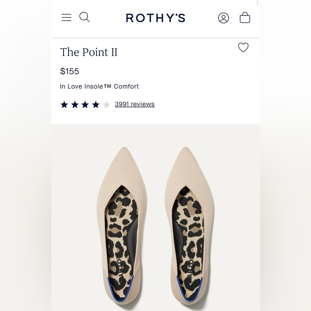 Rothy's The Point II NIB/NWT never worn! 🐆
